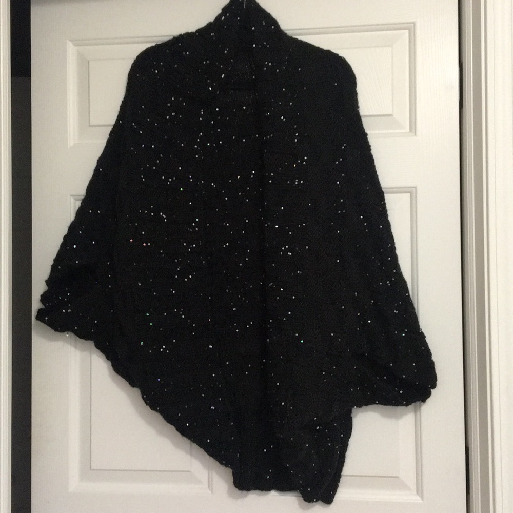 handmade black sequenced shrug/shall